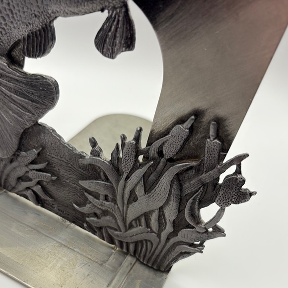 Single Bass Fish Pewter Bookend – Rustic Decor, Man Cave, Cabin Vibes - Picture 5 of 10